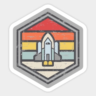 Retro Badge Space Shuttle Light Sticker